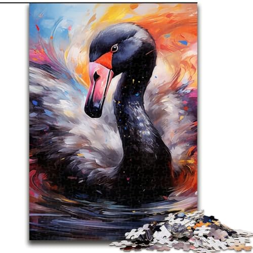 Puzzle mit 1000 Teilen für Erwachsene, Schwarzer Schwan, Größe 50x75cm, anspruchsvolles Denkspiel – entspannendes Spielzeug für Teenager von ZKYUBEK