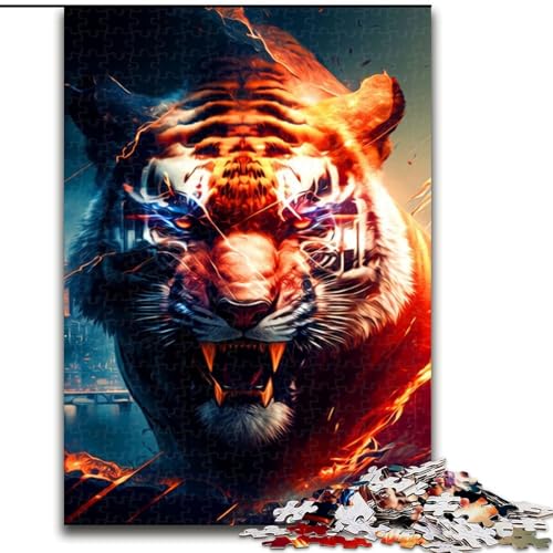 Puzzle mit 1000 Teilen für Erwachsene, Tiger-Puzzle, Größe 26x38cm, anspruchsvolles Denkspiel für Teenager, unterhaltsames interaktives Spiel für die ganze Familie von ZKYUBEK