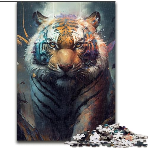 Puzzle mit 1000 Teilen für Erwachsene, Tiger-Unmögliches Puzzle für Erwachsene, Größe 26x38cm, Geburtstagsgeschenkidee, anspruchsvolles Denkspiel von ZKYUBEK