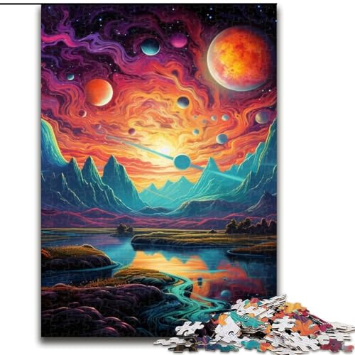 Puzzle mit 1000 Teilen für Erwachsene, farbenfroher Planet, Holzpuzzle für Erwachsene, Größe 50x75cm, Familienspaß, Gehirntraining, Teenager Puzzle mit 1000 Teilen für Erwachsene, farbenfroher Planet, Holzpuzzle für Erwachsene, Größe 50x75cm, Familienspaß, Gehirntraining, Teenager von ZKYUBEK
