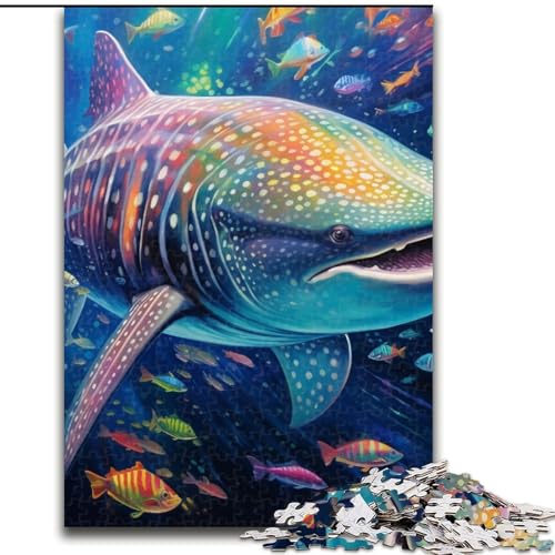 Puzzle mit 1000 Teilen für Erwachsene, farbenfrohes Walhai-Puzzle, Größe 50x75cm, anspruchsvolles Denkspiel – entspannendes Spielzeug für Teenager von ZKYUBEK