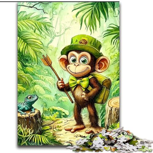 Puzzle mit 1000 Teilen für Erwachsene, reisender AFFE, 50x75cm, anspruchsvolles Denkspiel für Teenager, unterhaltsames interaktives Spiel für die ganze Familie von ZKYUBEK