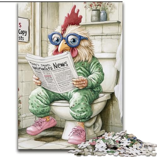 Puzzle mit 1000 Teilen für Erwachsene „Rooster Go Toilet“, unmögliches Puzzle für Erwachsene, Größe 50x75cm, Muttertag, Geburtstag, Weihnachten Puzzle mit 1000 Teilen für Erwachsene „Rooster Go Toilet“, unmögliches Puzzle für Erwachsene, Größe 50x75cm, Muttertag, Geburtstag, Weihnachten von ZKYUBEK