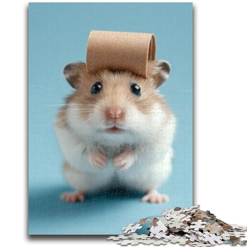 Puzzle mit 1000 Teilen für Teenager, Hamster spielt mit Toilettenpapier, Elefantenspielzeug, Denkspiel, Geburtstagsgeschenk, Geschenke, Wandkunst für Kinder ab 14 Jahren, 50x75cm von ZKYUBEK