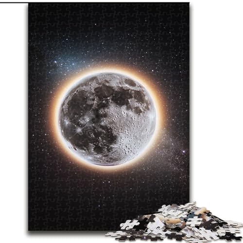 Puzzles, Farbiger Mond, aus Pappe, Größe 26x38cm, anspruchsvolles Denkspiel, Familienaktivität, Heimdekoration von ZKYUBEK