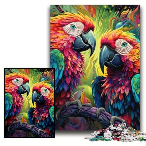 Puzzles Bunte Papageien-Puzzles für Erwachsene, 26x38cm, perfekt für Familienspaß an Weihnachten, Thanksgiving, Geburtstagen und Ostern von ZKYUBEK