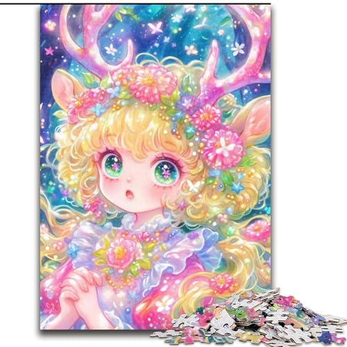 Puzzles Cartoon Kleines Mädchen Hirsch Holzpuzzles 26X38CM Herausforderndes Denkspiel, Familienaktivität, Heimdekoration Puzzles Cartoon Kleines Mädchen Hirsch Holzpuzzles 26X38CM Herausforderndes Denkspiel, Familienaktivität, Heimdekoration von ZKYUBEK