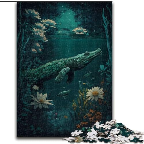 Puzzles Crocodile Wonder, Holzpuzzle, Größe 50x75cm, Denksportspiel, interaktives Familienspiel, geeignet für Kinder ab 14 Jahren von ZKYUBEK
