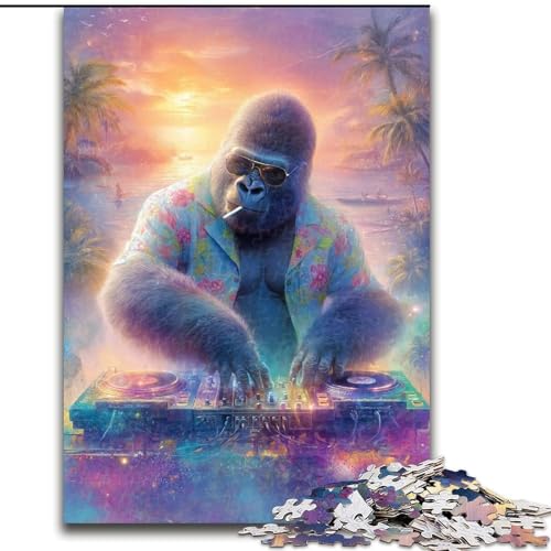 Puzzles DJ Chimp Holzpuzzles 50X75CM Herausforderndes Denkspiel, Familienaktivität, Heimdekoration Puzzles DJ Chimp Holzpuzzles 50X75CM Herausforderndes Denkspiel, Familienaktivität, Heimdekoration von ZKYUBEK