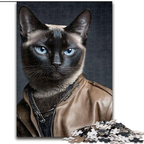 Puzzles Dapper Cat Holzpuzzles Größe 50x75cm Denksportspiel, interaktives Familienspiel, geeignet für Kinder ab 14 Jahren von ZKYUBEK