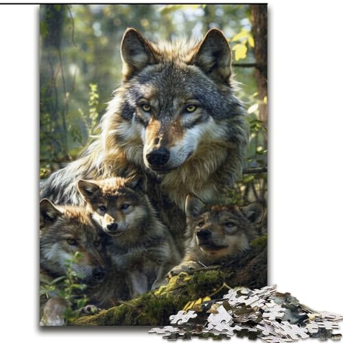 Puzzles Dschungelwolf Holzpuzzle 50X75CM Denkspiel, Interaktives Familienspiel, Geeignet für Kinder ab 14 Jahren von ZKYUBEK