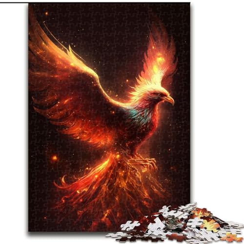 Puzzles Feuriger Phönix aus Holz, Größe 50x75cm, anspruchsvolles Denkspiel, Familienaktivität, Heimdekoration von ZKYUBEK