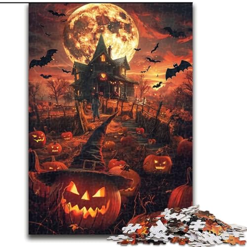 Puzzles Halloween-Schloss aus Holz, 50x75cm, anspruchsvolles Denkspiel, Familienaktivität, Heimdekoration Puzzles Halloween-Schloss aus Holz, 50x75cm, anspruchsvolles Denkspiel, Familienaktivität, Heimdekoration von ZKYUBEK