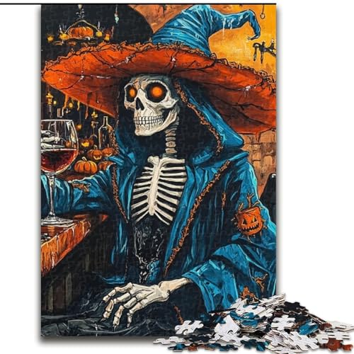 Puzzles Halloween-Skelett Holzpuzzles 50X75CM Denkspiel, Interaktives Familienspiel, Geeignet für Kinder ab 14 Jahren Puzzles Halloween-Skelett Holzpuzzles 50X75CM Denkspiel, Interaktives Familienspiel, Geeignet für Kinder ab 14 Jahren von ZKYUBEK