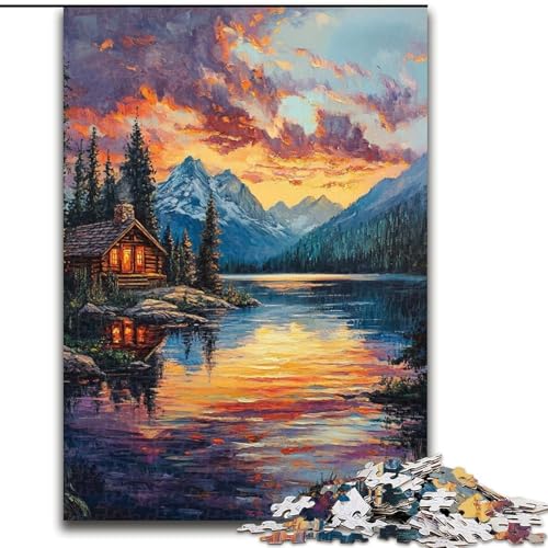 Puzzles Herbstliches Holzhaus Holzpuzzles 50X75CM Herausforderndes Denkspiel, Familienaktivität, Heimdekoration Puzzles Herbstliches Holzhaus Holzpuzzles 50X75CM Herausforderndes Denkspiel, Familienaktivität, Heimdekoration von ZKYUBEK
