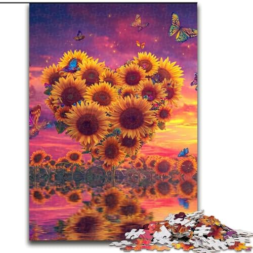 Puzzles Herzförmige Sonnenblume Holzpuzzles 50X75CM Herausforderndes Denkspiel, Familienaktivität, Heimdekoration Puzzles Herzförmige Sonnenblume Holzpuzzles 50X75CM Herausforderndes Denkspiel, Familienaktivität, Heimdekoration von ZKYUBEK