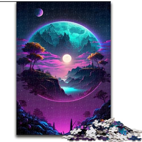 Puzzles Island Moonlight, Kartonpuzzle, Größe 26x38cm, Denkspiel, interaktives Familienspiel, geeignet für Kinder ab 14 Jahren von ZKYUBEK