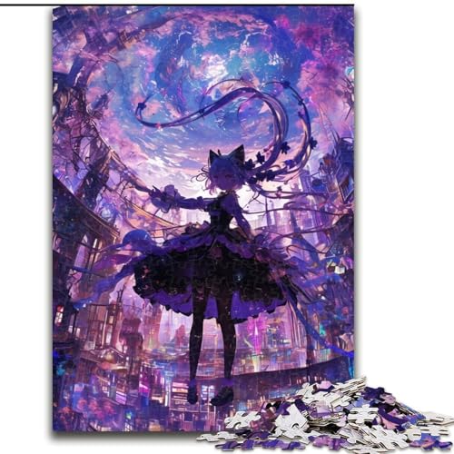 Puzzles Japanisches Anime-Mädchen Holzpuzzle 50X75CM Denksportspiel, Interaktives Familienspiel, Geeignet für Kinder ab 14 Jahren von ZKYUBEK