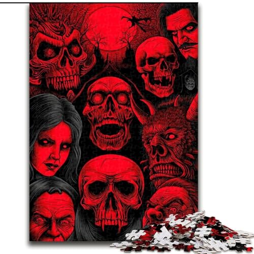 Puzzles Roter Totenkopf Holzpuzzle 26X38CM Denkspiel, Interaktives Familienspiel, Geeignet für Kinder ab 14 Jahren Puzzles Roter Totenkopf Holzpuzzle 26X38CM Denkspiel, Interaktives Familienspiel, Geeignet für Kinder ab 14 Jahren von ZKYUBEK