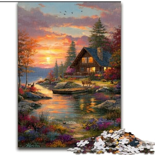 Puzzles Schönes Blockhaus-Holzpuzzle 50x75cm, anspruchsvolles Denkspiel, Familienaktivität, Heimdekoration Puzzles Schönes Blockhaus-Holzpuzzle 50x75cm, anspruchsvolles Denkspiel, Familienaktivität, Heimdekoration von ZKYUBEK