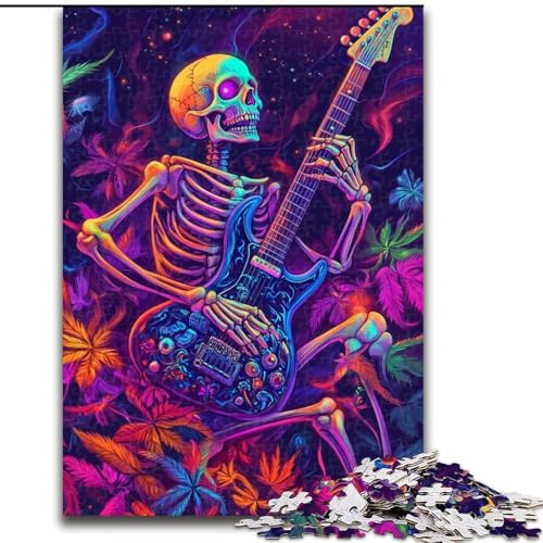 Puzzles Skelett spielt Gitarre Holzpuzzles 26x38cm Denksportaufgabe Spiel, Interaktives Familienspiel, Geeignet für Kinder ab 14 Jahren Puzzles Skelett spielt Gitarre Holzpuzzles 26x38cm Denksportaufgabe Spiel, Interaktives Familienspiel, Geeignet für Kinder ab 14 Jahren von ZKYUBEK