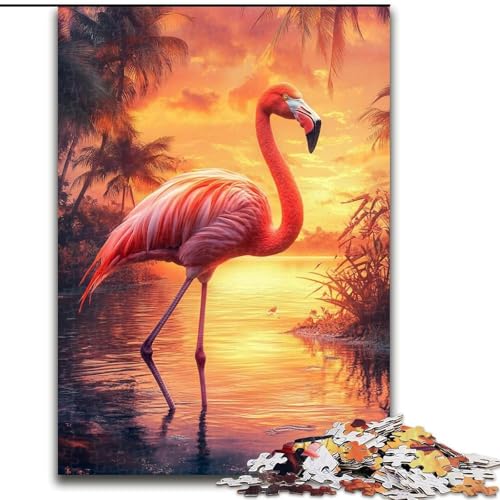 Puzzles Sonnenuntergang Flamingo Holzpuzzles 26X38CM Herausforderndes Denkspiel, Familienaktivität, Heimdekoration Puzzles Sonnenuntergang Flamingo Holzpuzzles 26X38CM Herausforderndes Denkspiel, Familienaktivität, Heimdekoration von ZKYUBEK