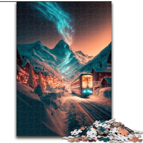 Puzzles Surrealer Winter, Holzpuzzles, Größe 50x75cm, Denkspiel, interaktives Familienspiel, geeignet für Kinder ab 14 Jahren von ZKYUBEK