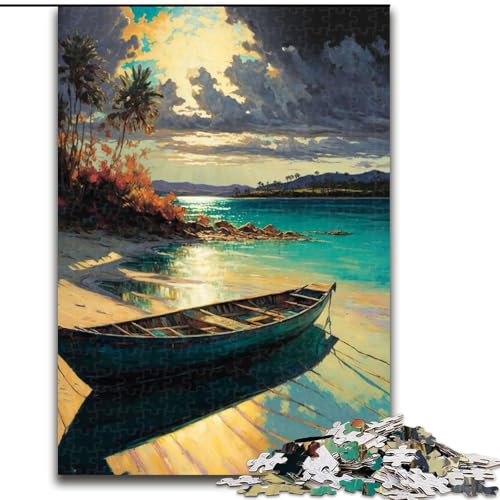 Puzzles Tropical Destination aus Holz, Größe 50x75cm, anspruchsvolles Denkspiel, Familienaktivität, Heimdekoration von ZKYUBEK