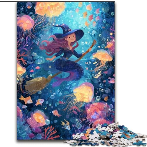 Puzzles Unterwasserhexe Holzpuzzle 50X75CM Denkspiel, Interaktives Familienspiel, Geeignet für Kinder ab 14 Jahren von ZKYUBEK