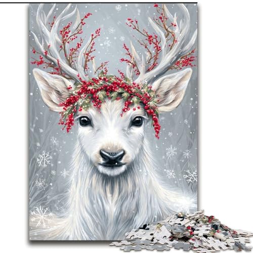 Puzzles Weißer Hirsch Holzpuzzles 50X75CM Herausforderndes Denkspiel, Familienaktivität, Heimdekoration Puzzles Weißer Hirsch Holzpuzzles 50X75CM Herausforderndes Denkspiel, Familienaktivität, Heimdekoration von ZKYUBEK