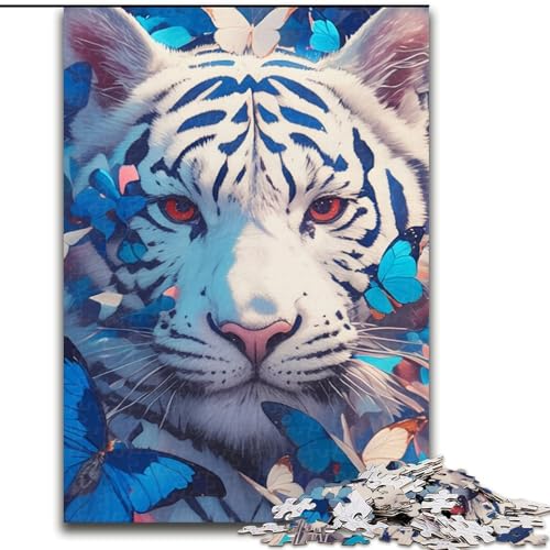Puzzles Weißer Tiger Holzpuzzle 50X75CM Denkspiel, Interaktives Familienspiel, Geeignet für Kinder ab 14 Jahren von ZKYUBEK