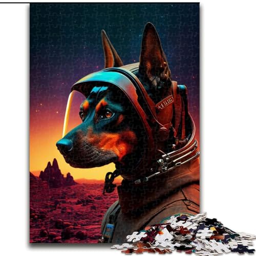 Puzzles Weltraum-Dobermann, Karton, Größe 26x38cm, anspruchsvolles Denkspiel, Familienaktivität, Heimdekoration von ZKYUBEK