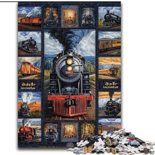 Puzzles Zugcollage Holzpuzzles 50x75cm, anspruchsvolles Denkspiel, Familienaktivität, Heimdekoration Puzzles Zugcollage Holzpuzzles 50x75cm, anspruchsvolles Denkspiel, Familienaktivität, Heimdekoration von ZKYUBEK
