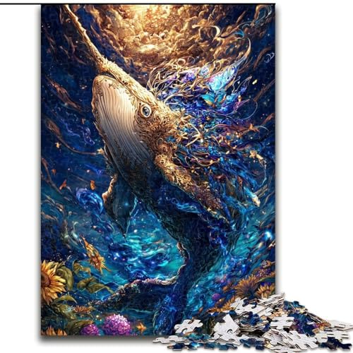 Puzzles für 1000 Teile, Cartoon-Wal, Papp-Puzzles, 26x38cm, Spiel für Erwachsene, Geschenk, Familien-Interaktives Spiel, Gehirn-Herausforderungsgeschenk von ZKYUBEK