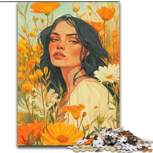 Puzzles für 1000 Teile, Sommermädchen, Holzpuzzle, 50x75cm, Spiel für Erwachsene, Geschenk, interaktives Familienspiel, Gehirn-Herausforderungsgeschenk von ZKYUBEK