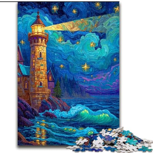 Puzzles für 1000 Teile, Sternenhimmel, Leuchtturm, Papp-Puzzles, 26x38cm, Spiel für Erwachsene, Geschenk, Familien-Interaktives Spiel, Gehirn-Herausforderung von ZKYUBEK