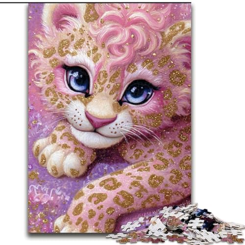Puzzles für 1000 Teile, rosa Leoparden-Holzpuzzle, 50x75cm, farbenfrohe Heimdekoration und interaktives Familienspiel Puzzles für 1000 Teile, rosa Leoparden-Holzpuzzle, 50x75cm, farbenfrohe Heimdekoration und interaktives Familienspiel von ZKYUBEK