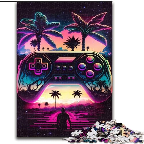 Puzzles für 1000 Teile Synthwave-Controller Schwierige Puzzles für Erwachsene Größe 50x75cm Anspruchsvolles DIY-Denkspiel für Teenager von ZKYUBEK