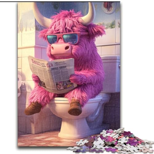 Puzzles für Erwachsene, 1000 „Pink Yak Go Toilet“-Unmögliche Puzzles für Erwachsene, Größe 50x75cm, anspruchsvolles Denkspiel für Teenager, interaktives Familienspiel Puzzles für Erwachsene, 1000 „Pink Yak Go Toilet“-Unmögliche Puzzles für Erwachsene, Größe 50x75cm, anspruchsvolles Denkspiel für Teenager, interaktives Familienspiel von ZKYUBEK