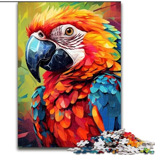 Puzzles für Erwachsene, 1000 Papageien-Puzzles aus Pappe, Größe 26x38cm, anspruchsvolles DIY-Denkspiel, perfektes Familienspiel oder dekoratives Geschenk von ZKYUBEK