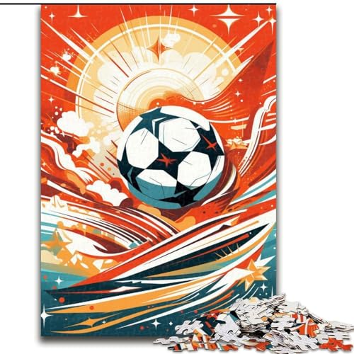Puzzles für Erwachsene, 1000 farbenfrohe Fußball-Unmögliche Puzzles für Erwachsene, Größe 50x75cm, Familienspaß, Gehirn-Herausforderung, Teenager von ZKYUBEK