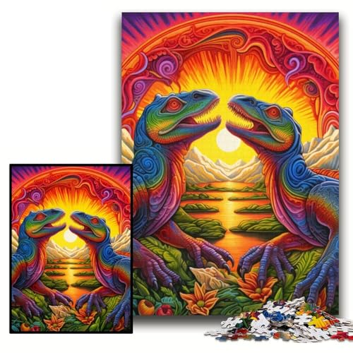 Puzzles für Erwachsene, Dinosaurier-Kunst-Puzzles für Erwachsene, 26x38cm, anspruchsvolles DIY-Denkspiel, perfektes Familienspiel oder dekoratives Geschenk von ZKYUBEK