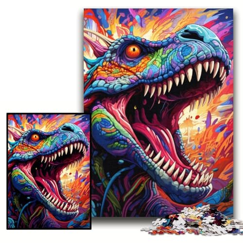 Puzzles für Erwachsene, Dinosaurier-Kunst-Puzzles für Erwachsene, 26x38cm, anspruchsvolles DIY-Denkspiel, perfektes Familienspiel oder dekoratives Geschenk von ZKYUBEK