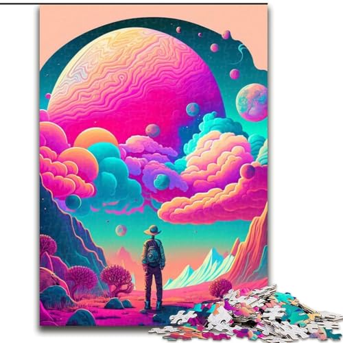 Puzzles für Erwachsene, Universum, Planet, Unmögliche Puzzles für Erwachsene, Größe 26x38cm, Interaktives Familienspiel, Gehirn-Herausforderung, Lernspielzeug von ZKYUBEK