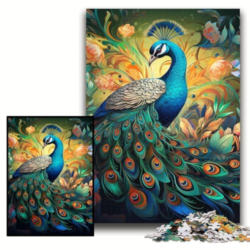 Puzzles für Erwachsene, farbenfrohe Kunst, Pfauen-Puzzles für Erwachsene, 50x75cm, anspruchsvolles DIY-Denkspiel, perfektes Familienspiel oder dekoratives Geschenk Puzzles für Erwachsene, farbenfrohe Kunst, Pfauen-Puzzles für Erwachsene, 50x75cm, anspruchsvolles DIY-Denkspiel, perfektes Familienspiel oder dekoratives Geschenk von ZKYUBEK