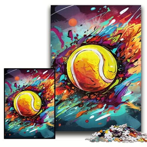 Puzzles für Erwachsene, farbenfrohe Tennis-Puzzles für Erwachsene, 26x38cm, anspruchsvolles DIY-Denkspiel, perfektes Familienspiel oder dekoratives Geschenk von ZKYUBEK
