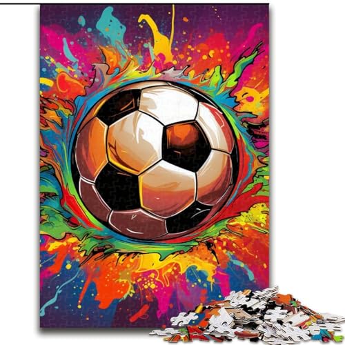 Puzzles für Erwachsene, farbenfroher Fußball, anspruchsvolle Puzzles, Größe 50x75cm, Denksportspiel, interaktives Familienspiel, geeignet für Kinder ab 14 Jahren von ZKYUBEK
