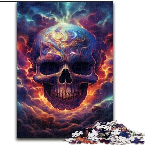 Puzzles für Erwachsene, farbenfroher Totenkopf, unmögliche Puzzles für Erwachsene, Größe 50x75cm, interaktives Familienspiel, Denksportaufgabe, Lernspielzeug von ZKYUBEK