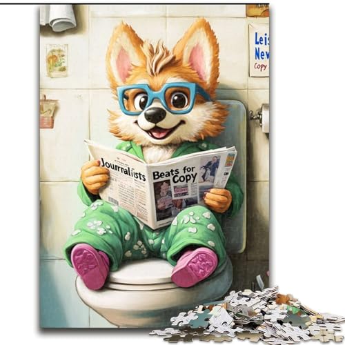 Puzzles für Erwachsene Corgi Go Toilet, unmögliche Puzzles für Erwachsene, Größe 26x38cm, interaktives Familienspiel, Denksportaufgabe, Lernspielzeug von ZKYUBEK
