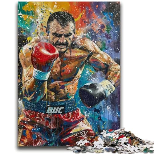 Puzzles für Erwachsene und Jugendliche, 1000-teiliges Puzzle „Boxer“, Stressabbau mit vollständig ineinandergreifenden, zufällig geformten Teilen für Kinder ab 14 Jahren, 50x75cm von ZKYUBEK